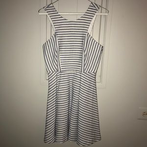 Blue and white stripped dress